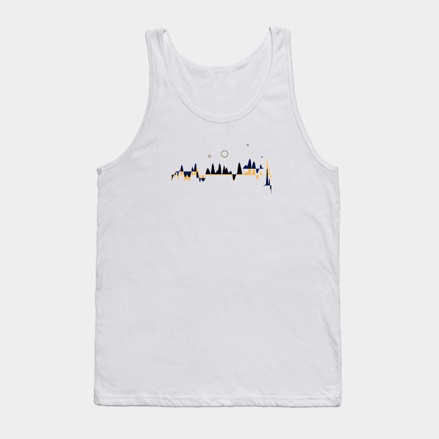 Floating 2D island geometric glitch design Tank Top by Liam Warr